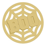 3D Round MDF Cutout Boo Circular Lattice Design - Unfinished For DIY