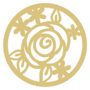 Basic Shape Round MDF Cutout Floral Rose Filigree - Unfinished For DIY