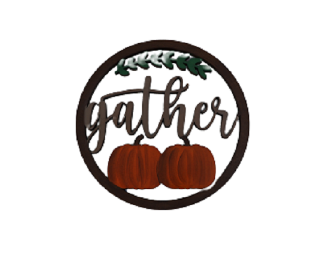 Basic Shape Round MDF Cutout Gather Pumpkins - Unfinished For DIY