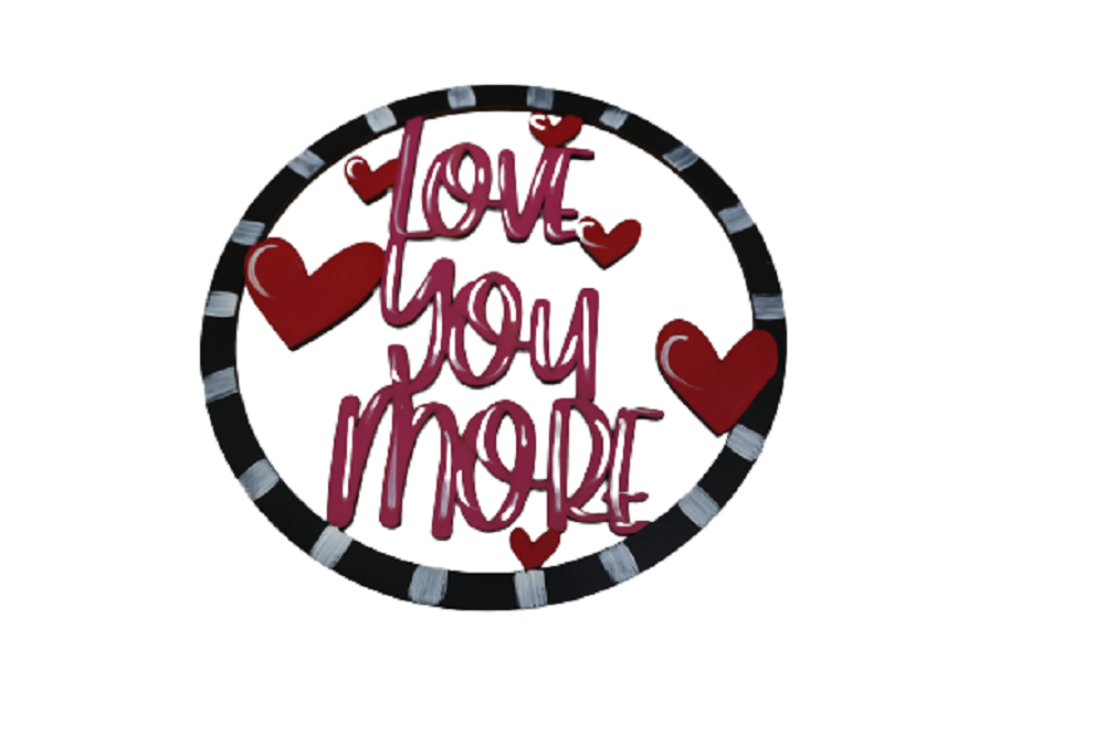 Basic Shape Round MDF Cutout Love You More - Unfinished For DIY