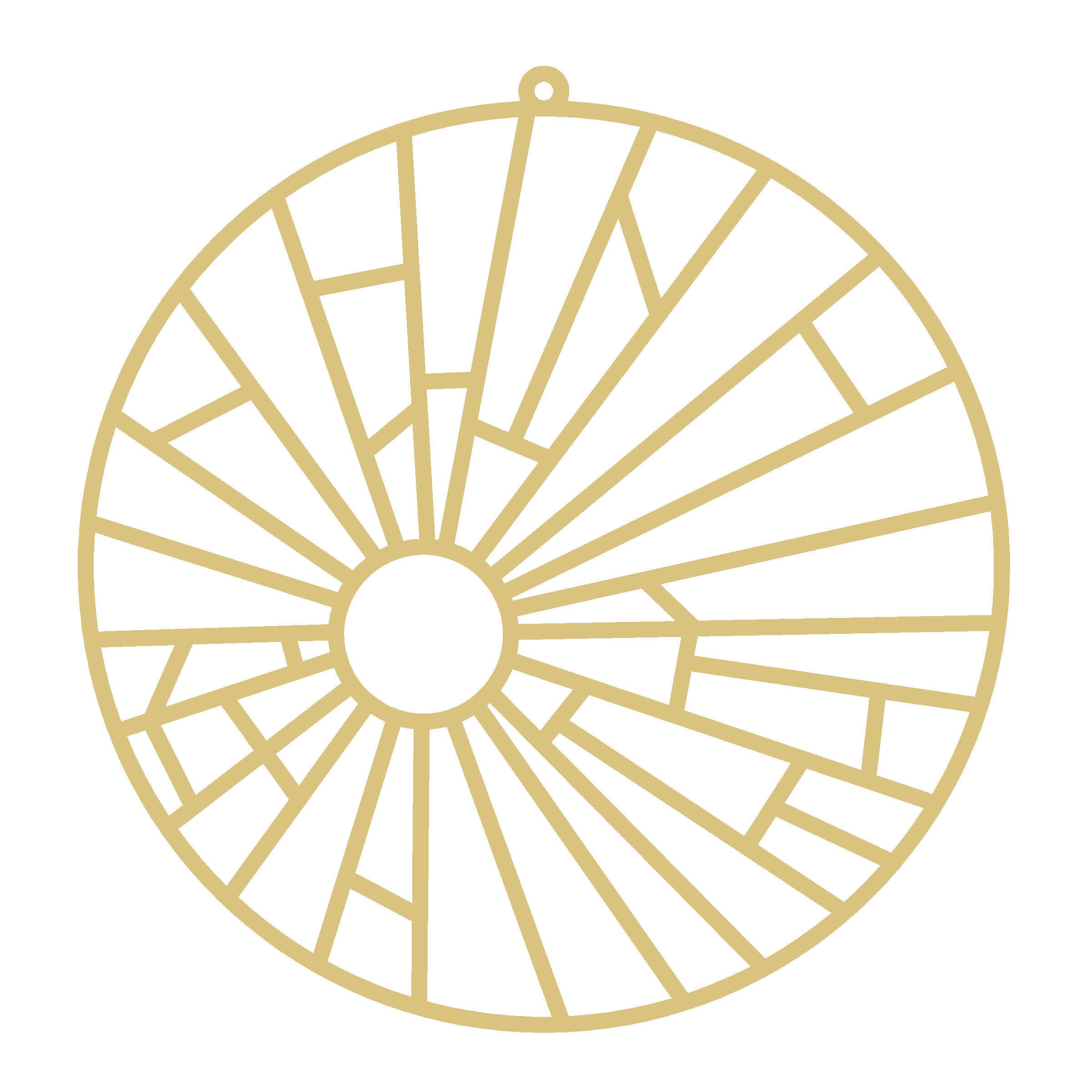 Faux Stained Glass Laser Cut Circle MDF Sunburst - Unfinished for DIY