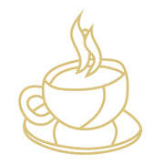 Faux Stained Glass Coffee Cup  MDF Cutout Frame - Unfinished For DIY