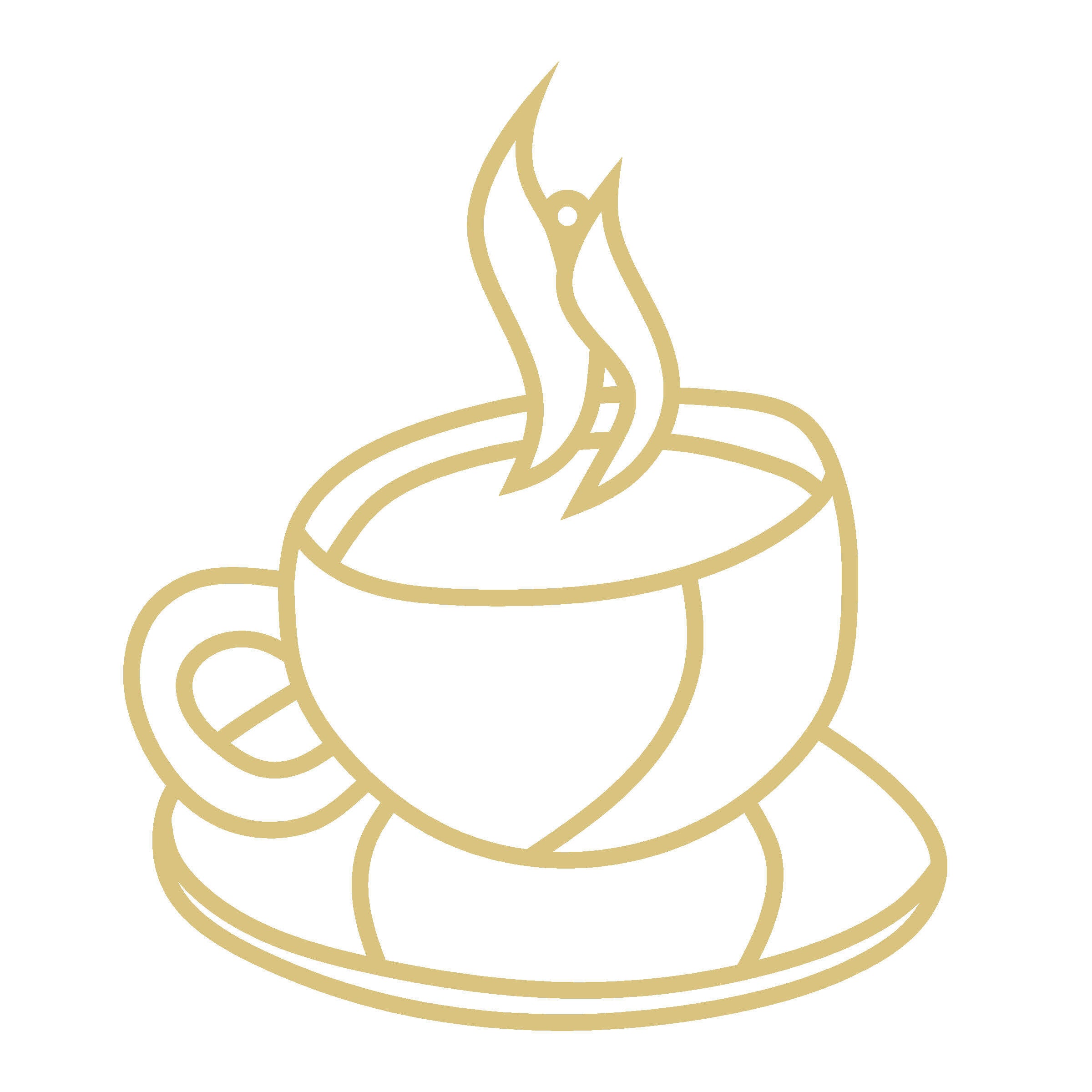 Faux Stained Glass Coffee Cup  MDF Cutout Frame - Unfinished For DIY