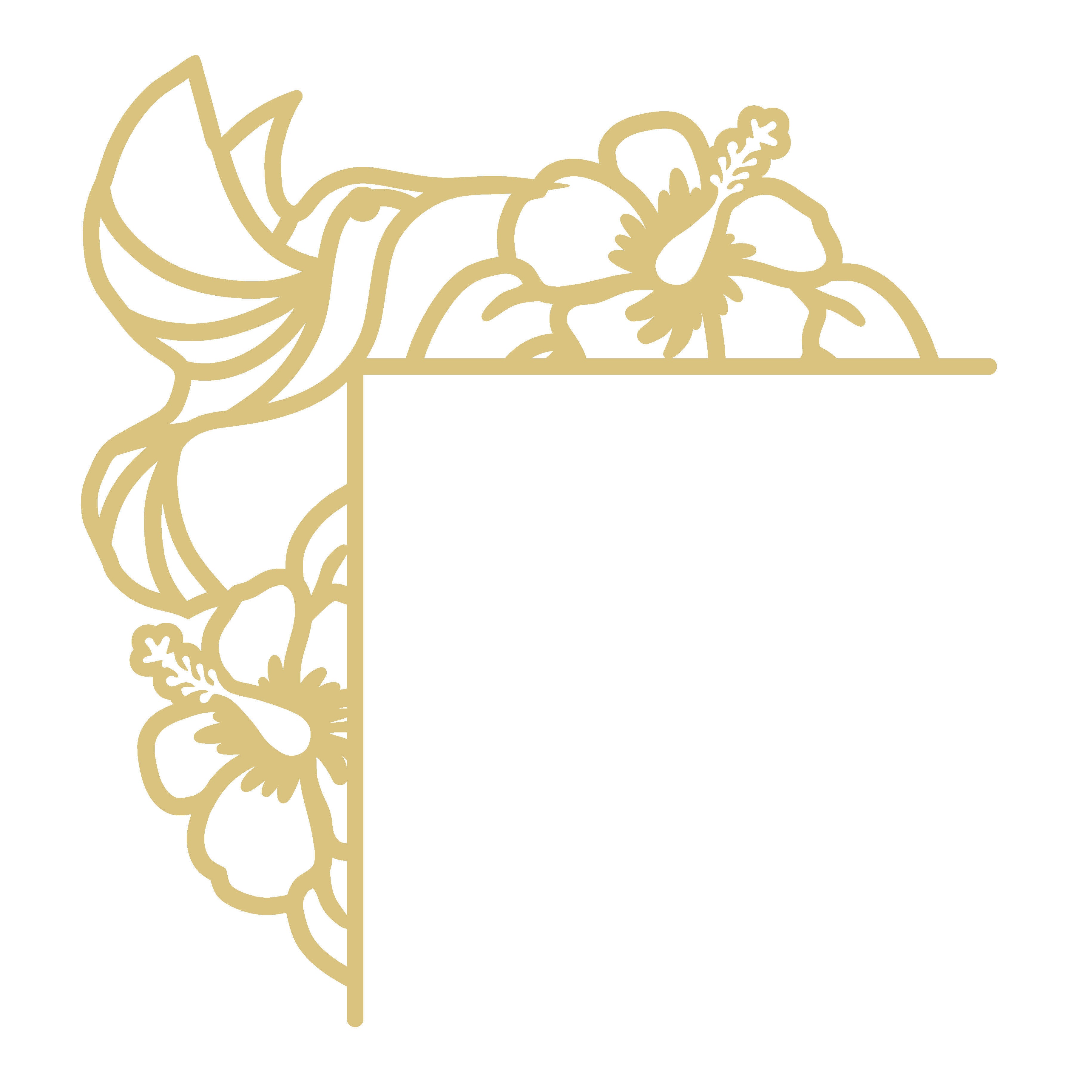 Faux Stained Glass Laser Cut Corner MDF Cutout Hummingbird With Flowers - Unfinished For DIY