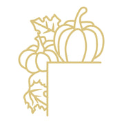 Faux Stained Glass Laser Cut Corner Pumpkins MDF Cutout Pumpkin Cluster With Leaves - Unfinished For DIY