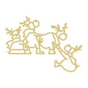 Faux Stained Glass Laser Cut MDF Cutout Reindeer Silhouette Corner Scene - Unfinished For DIY