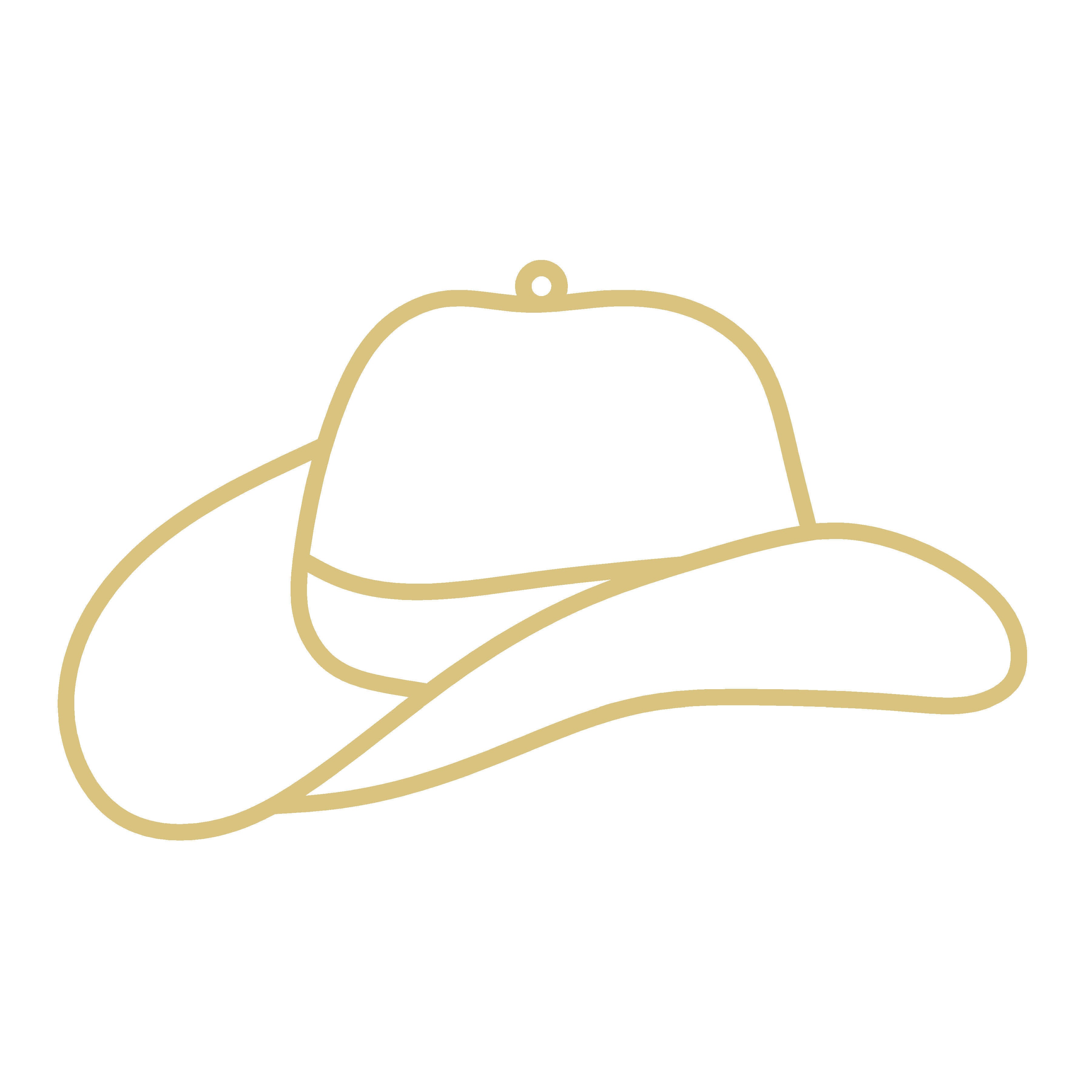 Faux Stained Glass Laser Cut MDF Cutout Cowboy Hat Silhouette - Unfinished For DIY