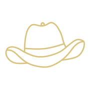 Faux Stained Glass Laser Cut Cowboy Hat MDF Cutout Silhouette - Unfinished For DIY