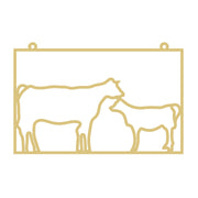 Faux Stained Glass Laser Cut Cow Silhouette MDF Cutout Cow Family - Unfinished For DIY