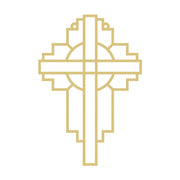 Faux Stained Glass Laser Cut Cross MDF Cutout Geometric Cross With Circle Center And Step Edge Detailing - Unfinished For DIY