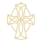 Faux Stained Glass Cross MDF Cutout Interlaced Celtic Cross - Unfinished For DIY