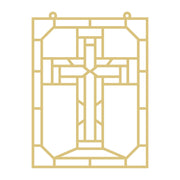 Cross Faux Stained Glass MDF Cutout Frame - Unfinished For DIY