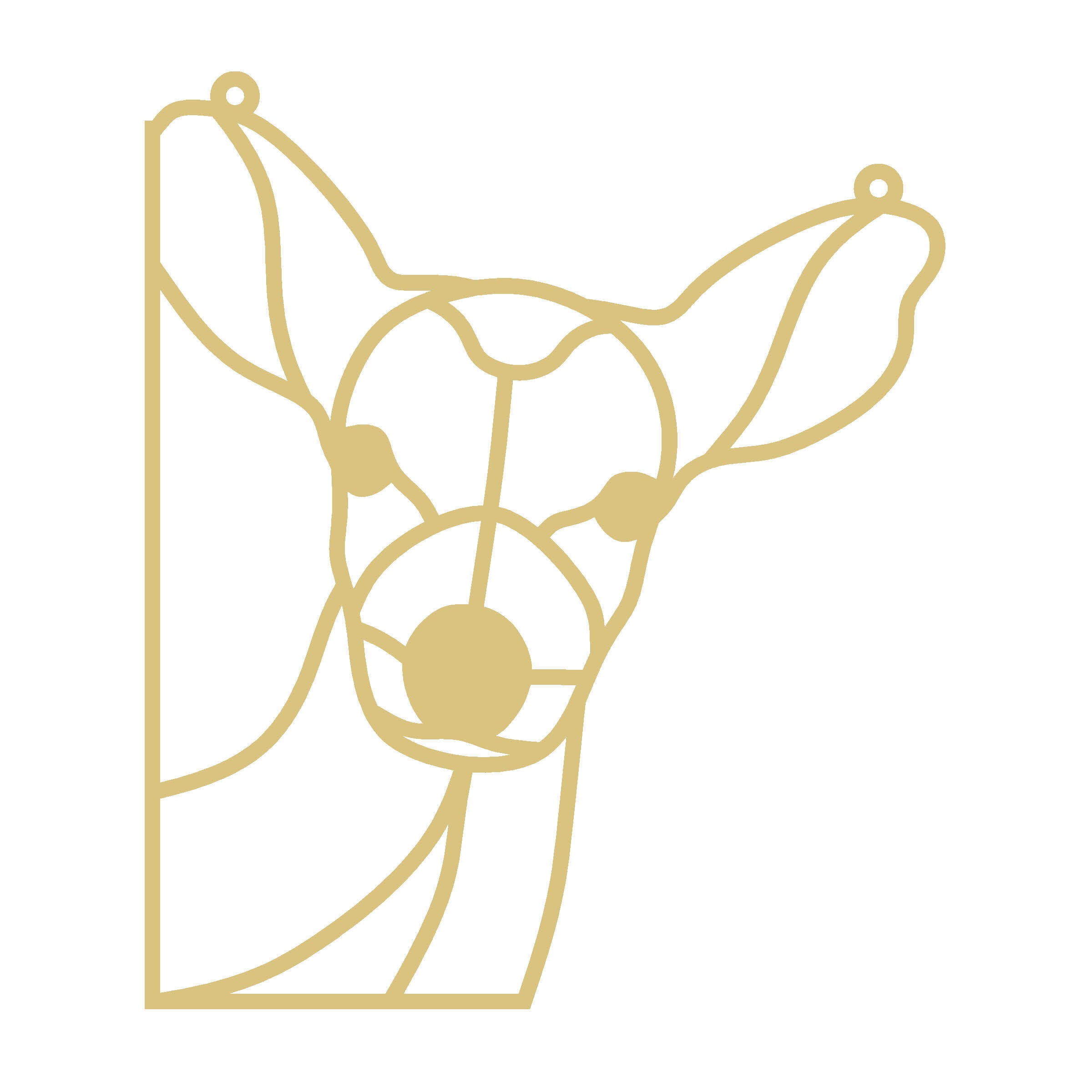 Faux Stained Glass Deer Head MDF Cutout Frame - Unfinished For DIY