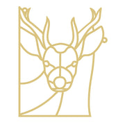 Faux Stained Glass Buck MDF Cutout With Antlers Frame - Unfinished For DIY