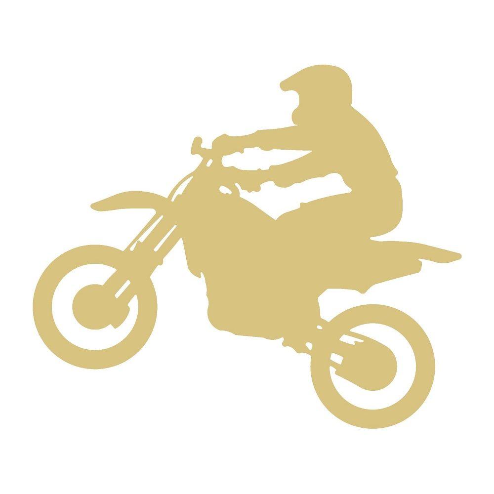 Basic Shape Dirt Bike MDF Cutout Rider Silhouette Style 1 - Unfinished For DIY