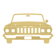 Design By Line Car MDF Cutout Front View Classic Vehicle Silhouette - Unfinished For DIY