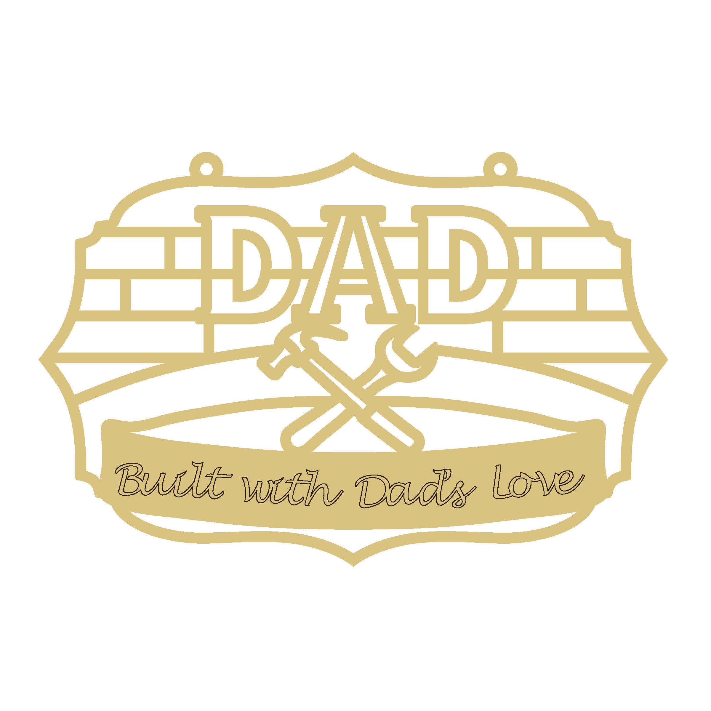 Dad Faux Stained Glass MDF Cutout Frame - Unfinished For DIY