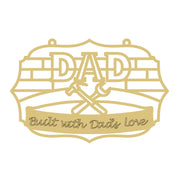 Dad Faux Stained Glass MDF Cutout Frame - Unfinished For DIY