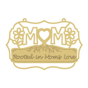 Mom Faux Stained Glass MDF Cutout Frame - Unfinished For DIY