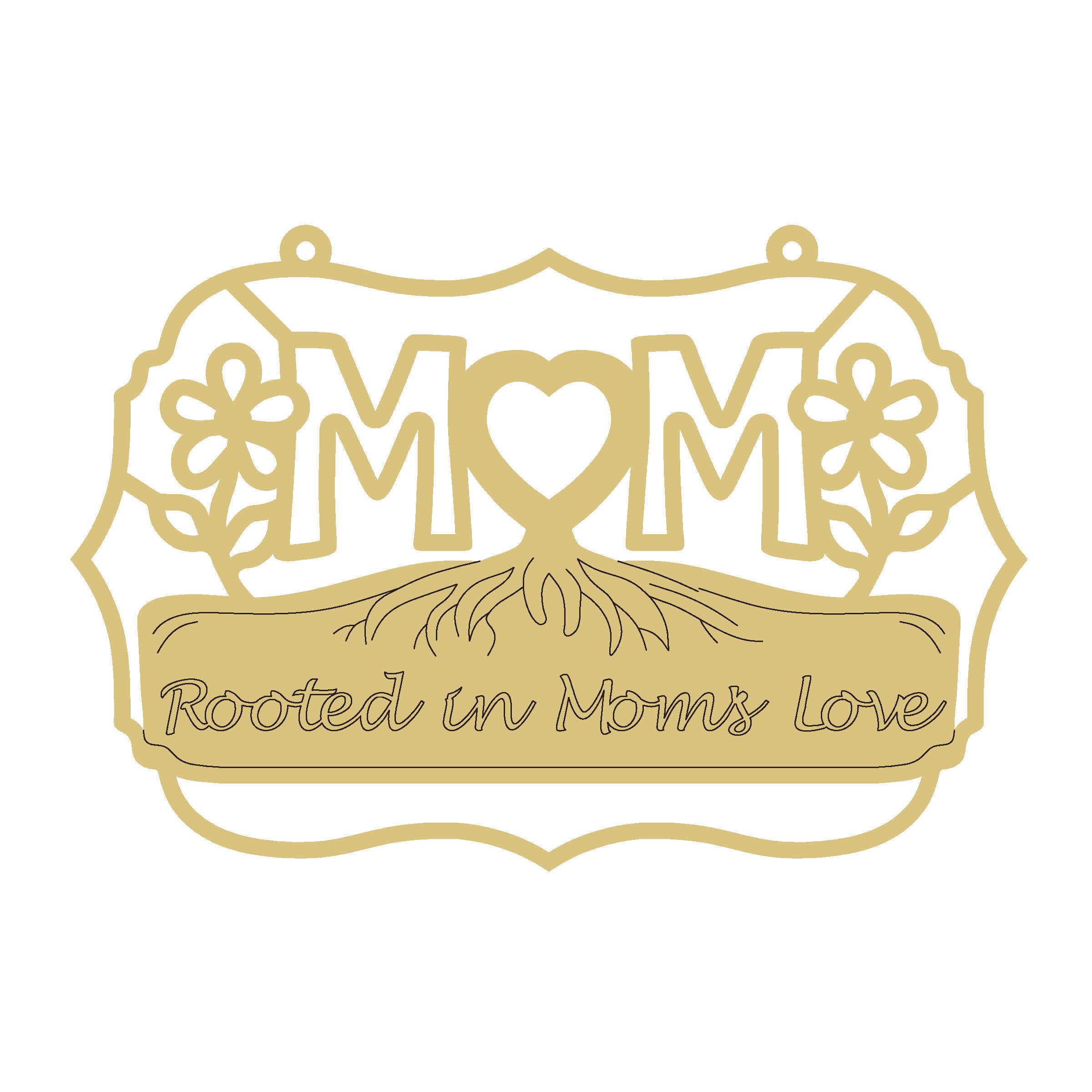 Mom Faux Stained Glass MDF Cutout Frame - Unfinished For DIY