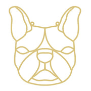 Faux Stained Glass Laser Cut MDF Cutout French Bulldog Head Geometric Line Art - Unfinished For DIY