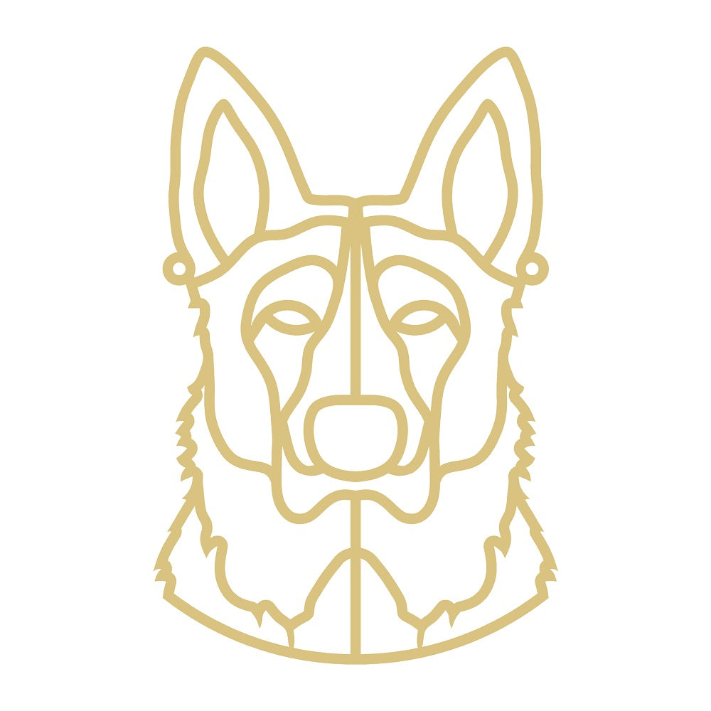 Faux Stained Glass Laser Cut MDF Cutout German Shepherd Line Art Silhouette - Unfinished For DIY