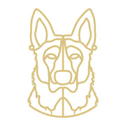 Faux Stained Glass Laser Cut MDF Cutout German Shepherd Line Art Silhouette - Unfinished For DIY