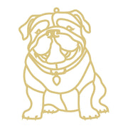 Faux Stained Glass Laser Cut MDF Cutout Bulldog Collar And Tag - Unfinished For DIY