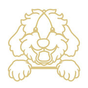 Faux Stained Glass Laser Cut MDF Cutout Dog Cartoon Face - Unfinished For DIY