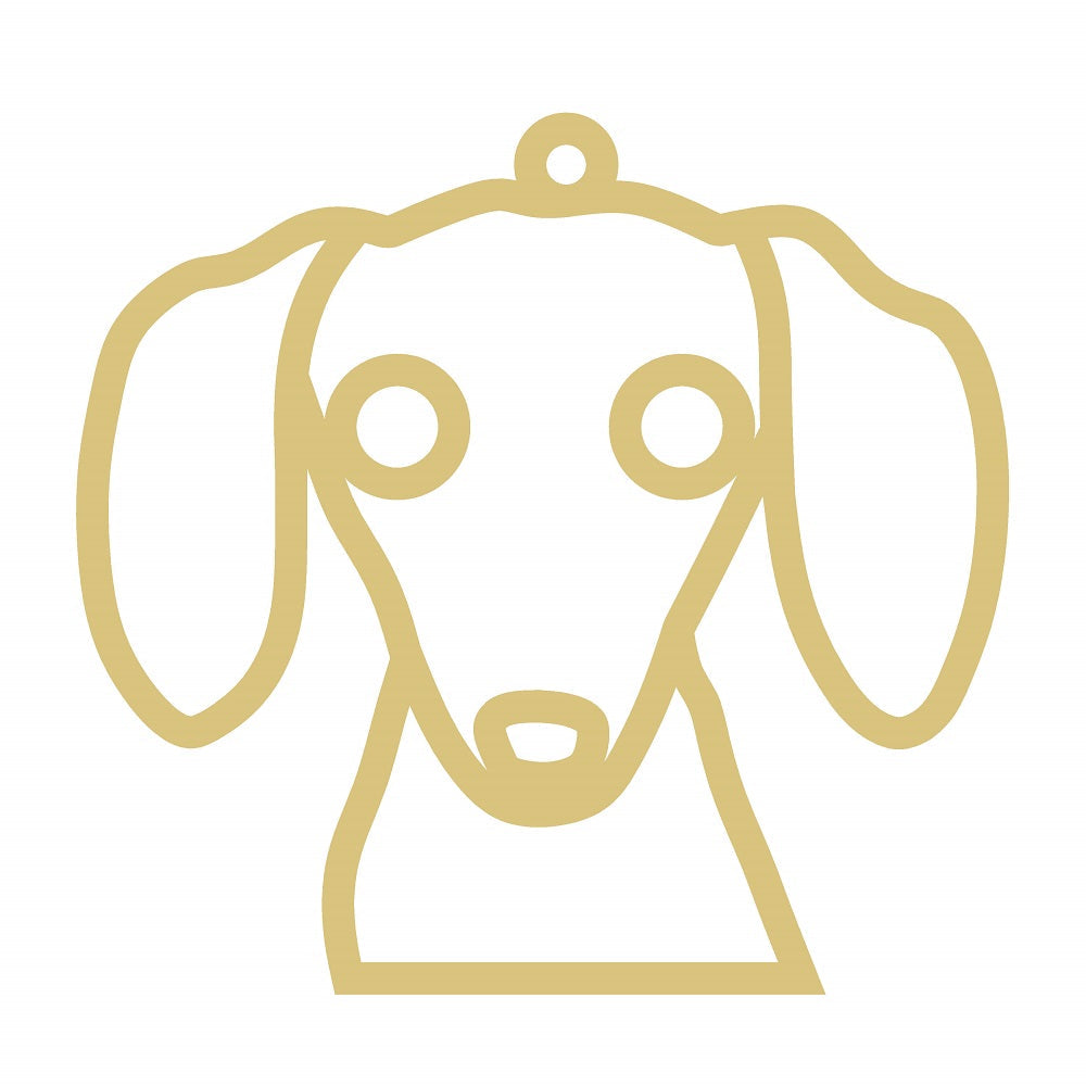 Faux Stained Glass Laser Cut MDF Cutout Dog Silhouette Line Art - Unfinished For DIY