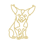 Faux Stained Glass Laser Cut MDF Cutout Sitting Chihuahua Line Art - Unfinished For DIY