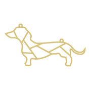 Faux Stained Glass Laser Cut MDF Cutout Geometric Dachshund Silhouette - Unfinished For DIY