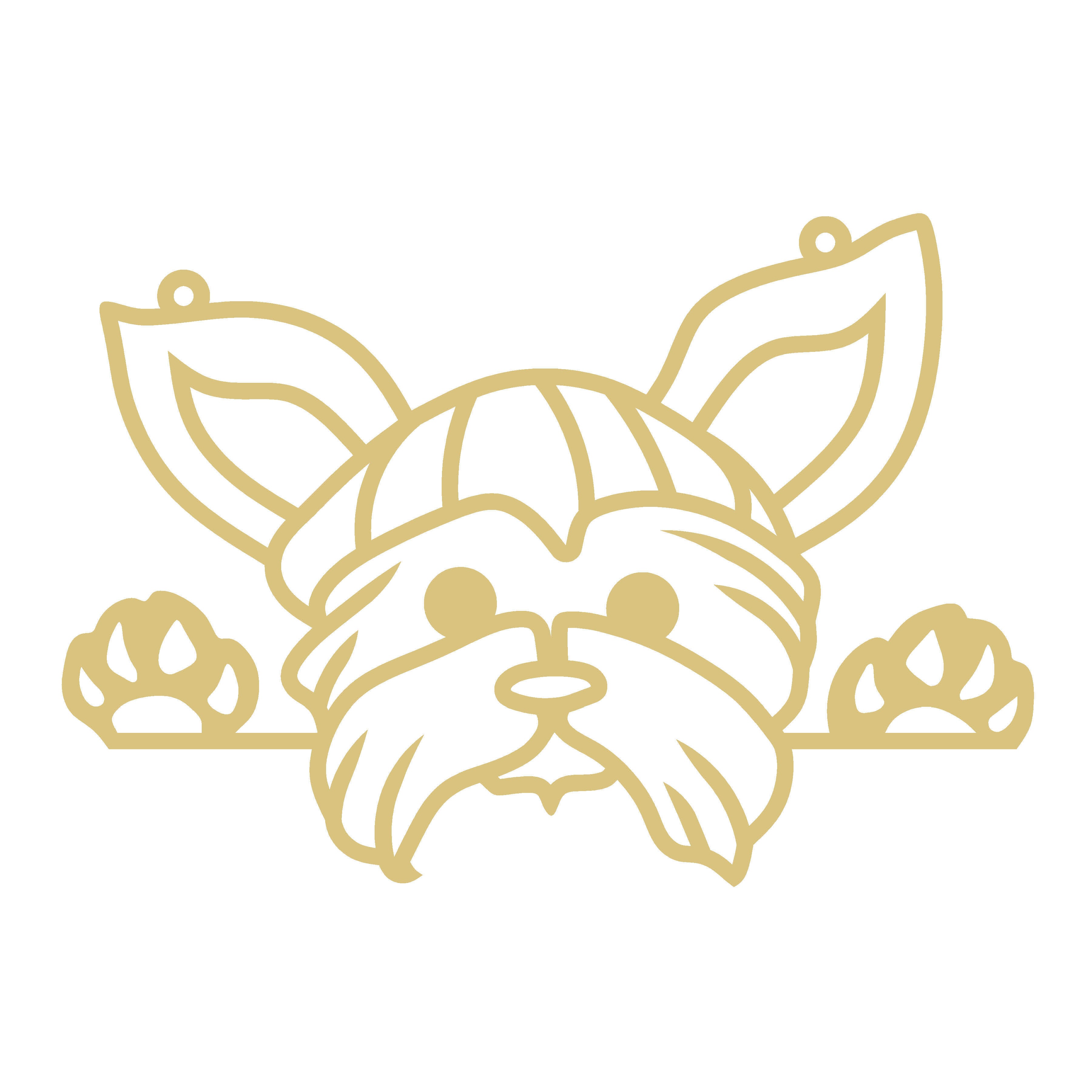 Faux Stained Glass Laser Cut MDF Cutout Dog Head Silhouette Schnauzer Face With Paw Prints - Unfinished For DIY