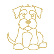 Faux Stained Glass Laser Cut MDF Cutout Dog Sitting - Unfinished For DIY