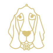 Faux Stained Glass Laser Cut Dog Silhouette MDF Cutout Beagle Face With Droopy Ears And Clasped Paws - Unfinished For DIY
