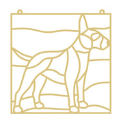 Bull Terrier Faux Stained Glass Frame | MDF Cutout | Cozy DIY Paintable Craft | Resin & Crushed Glass Blank