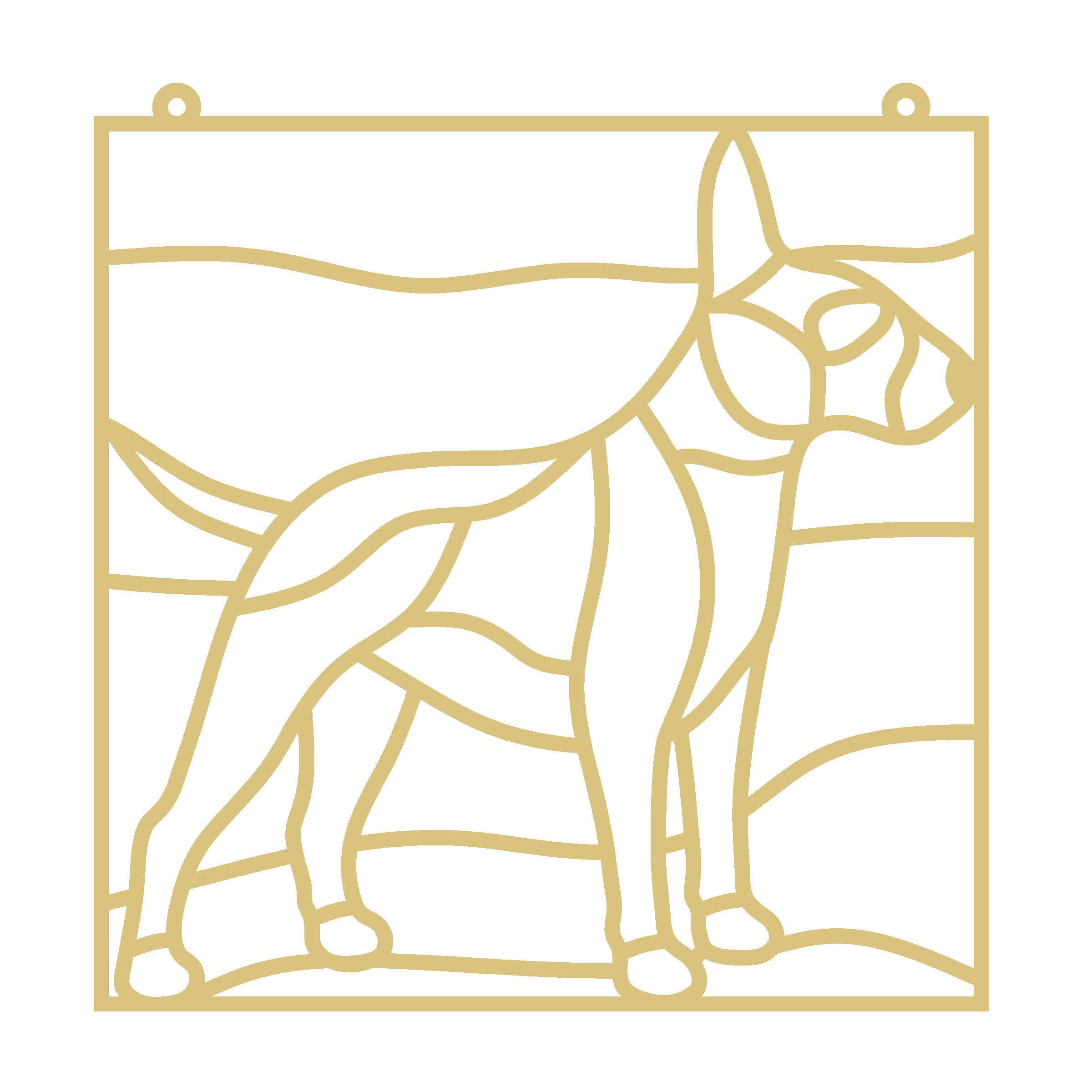 Bull Terrier Faux Stained Glass Frame | MDF Cutout | Cozy DIY Paintable Craft | Resin & Crushed Glass Blank