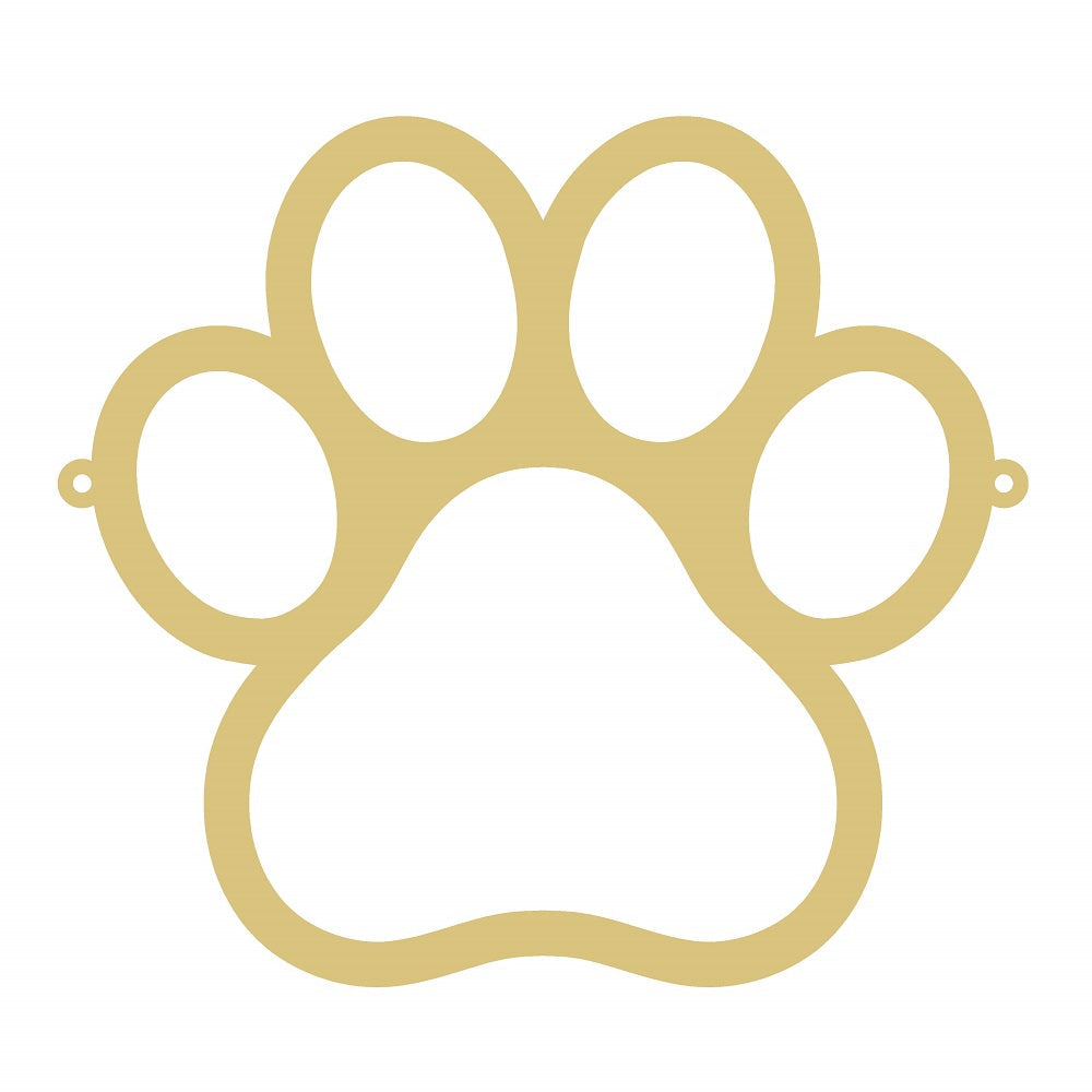 Faux Stained Glass Laser Cut Dog Paw MDF Cutout Paw Print Silhouette - Unfinished For DIY