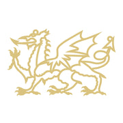 Faux Stained Glass Laser Cut MDF Cutout Winged Dragon Silhouette - Unfinished For DIY