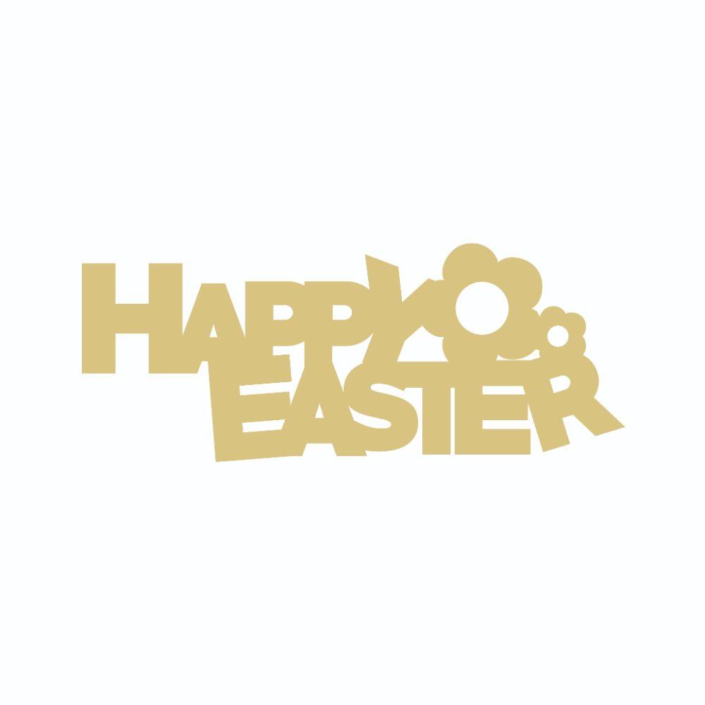 Basic Shape Word Art MDF Cutout HAPPY EASTER - Unfinished For DIY