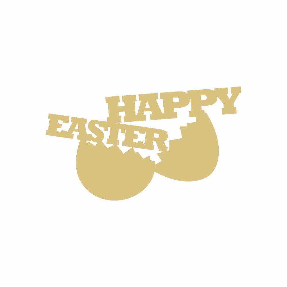 Basic Shape Eggs MDF Cutout Happy Easter - Unfinished For DIY