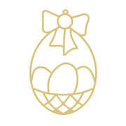 Faux Stained Glass Laser Cut MDF Cutout Easter Egg Bow With Lattice Pattern - Unfinished For DIY