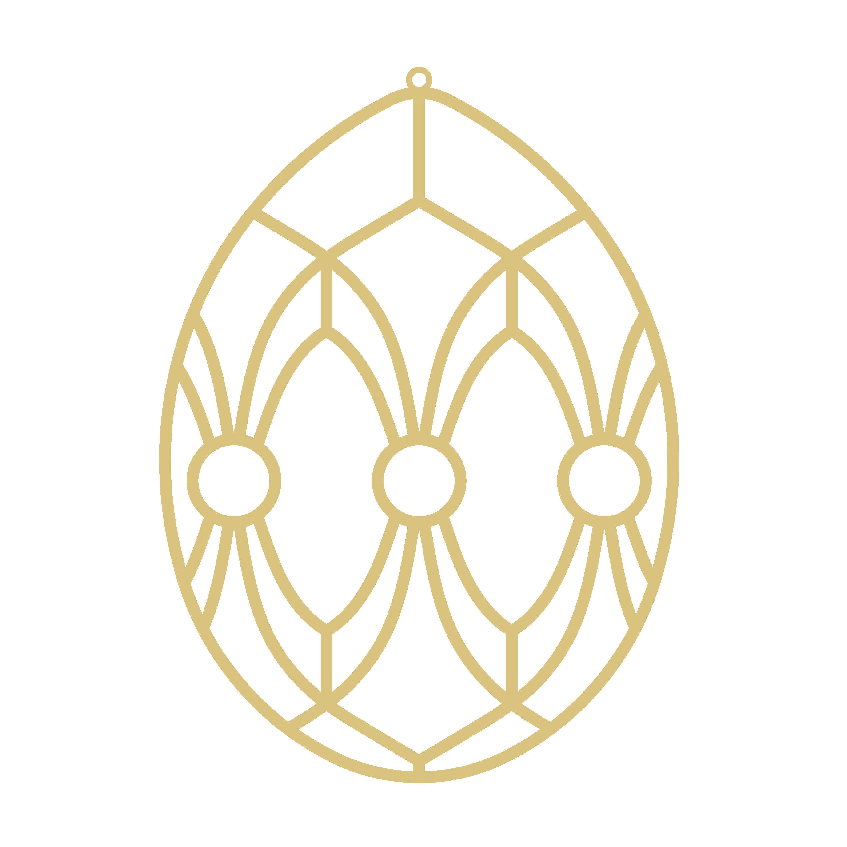 Faux Stained Glass Laser Cut MDF Cutout Egg Geometric Lattice Pattern - Unfinished For DIY