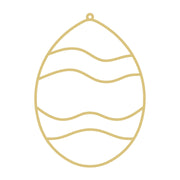 Faux Stained Glass Laser Cut Egg MDF Cutout Wavy Stripe Design - Unfinished For DIY