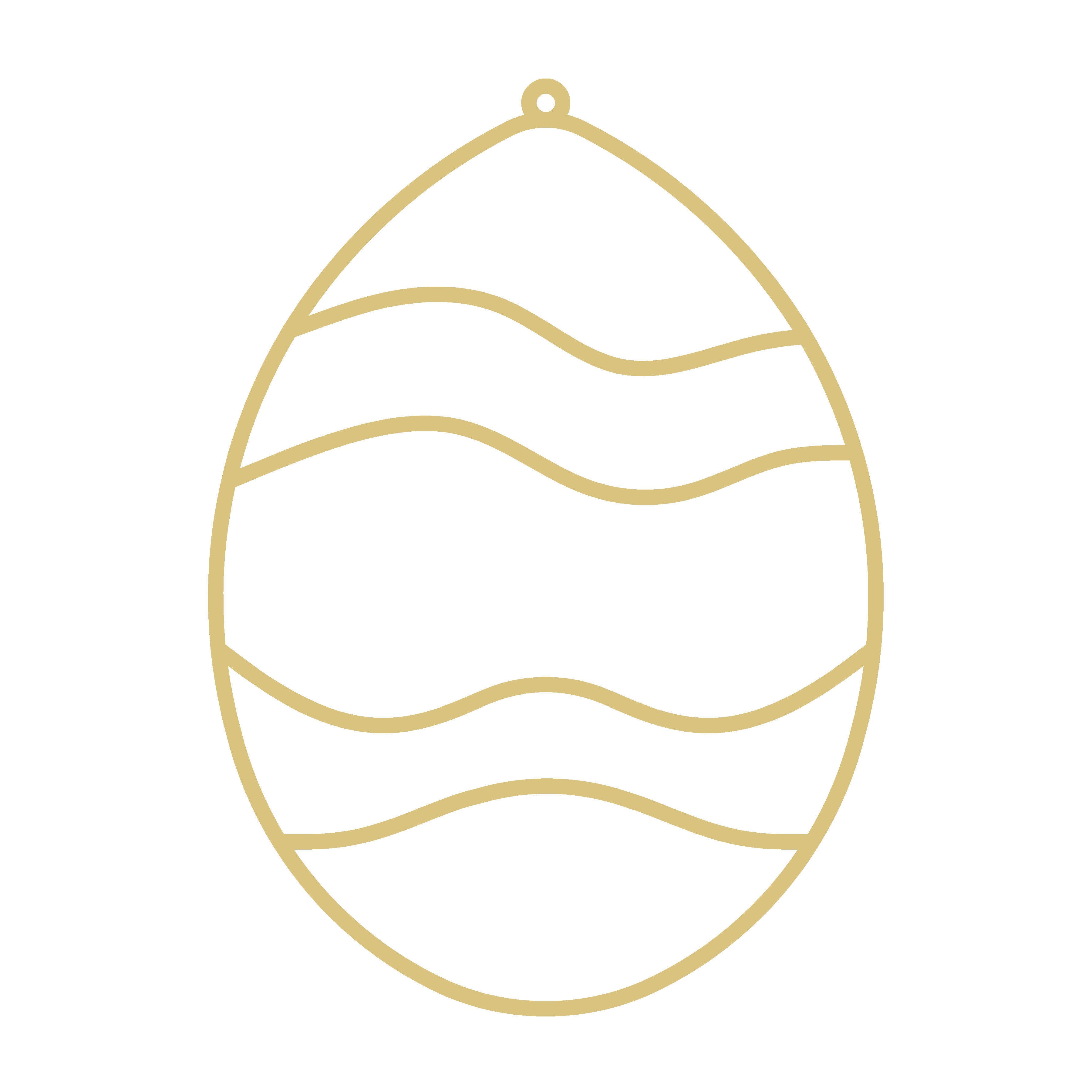 Faux Stained Glass Laser Cut Egg MDF Cutout Wavy Stripe Design - Unfinished For DIY