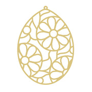 Faux Stained Glass Laser Cut MDF Cutout Egg Floral Daisy Pattern - Unfinished For DIY