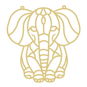 Faux Stained Glass Laser Cut Elephant MDF Cutout Line Art Pattern - Unfinished For DIY