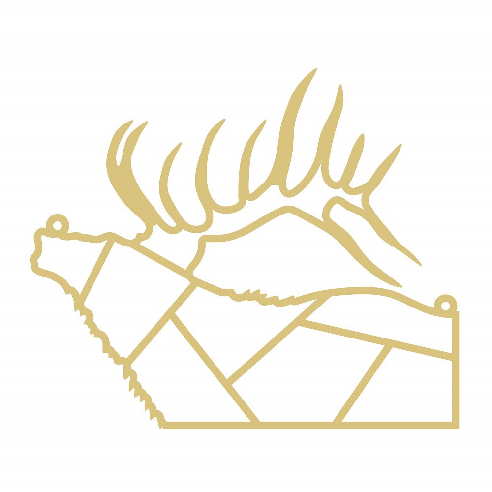Faux Stained Glass Laser Cut Elk MDF Cutout Elk Silhouette - Unfinished For DIY