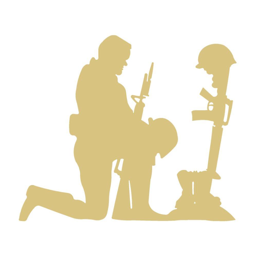Basic Shape Soldier Silhouette MDF Cutout Fallen Soldier Memorial - Unfinished For DIY