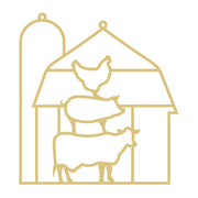 Faux Stained Glass Farm Stack  MDF Cutout Frame - Unfinished For DIY